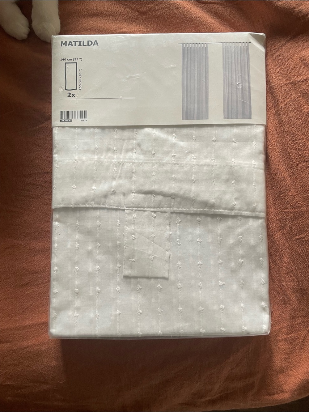 IKEA MATILDA White Eyelet Sheer Curtain Panels - Set of 2